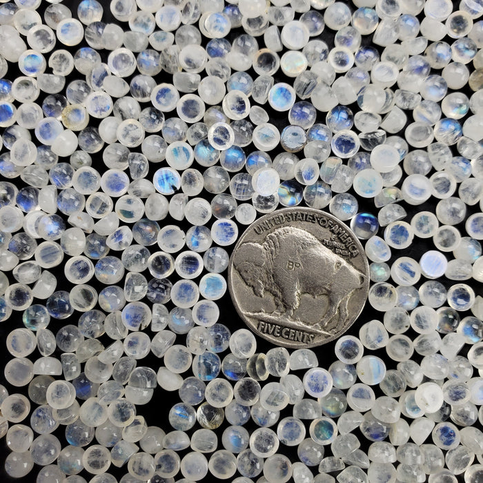 Moonstone Round Cabochons, 4mm