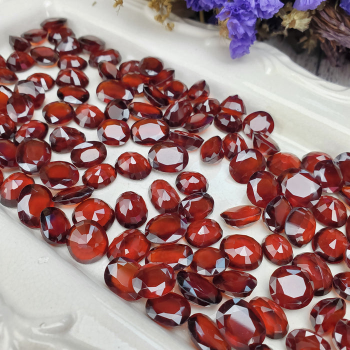 Red Hessonite Garnet Facets