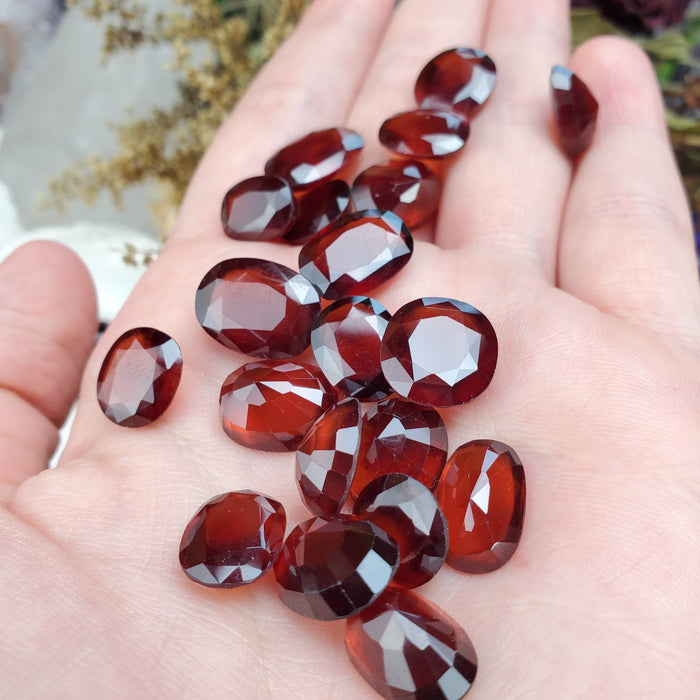 Red Hessonite Garnet Facets