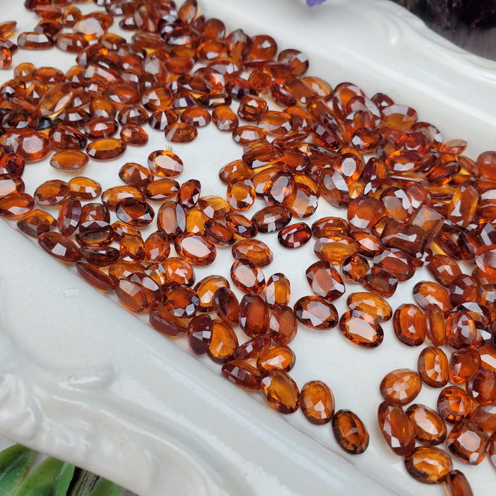 Orange Hessonite Garnet Facets