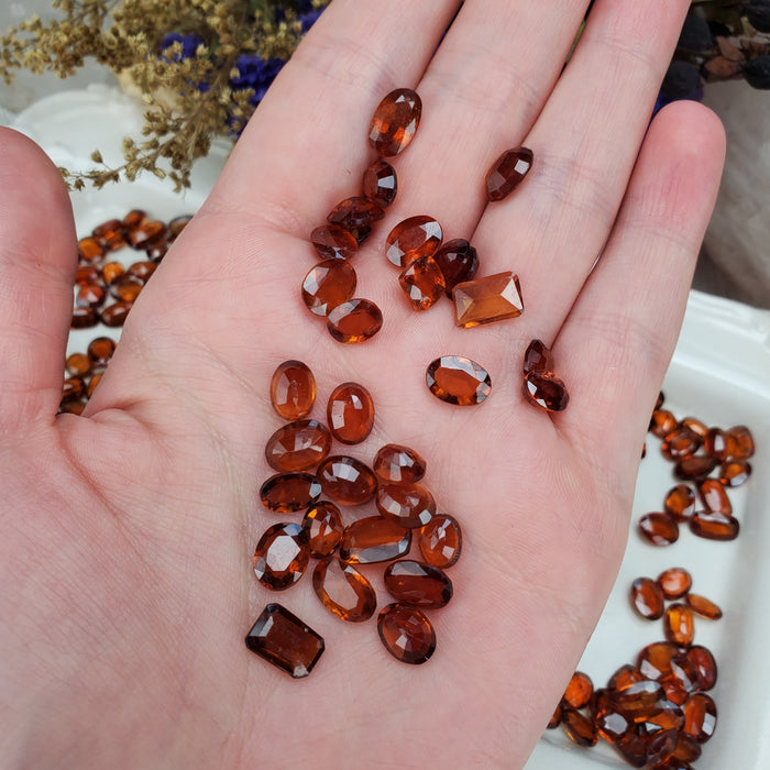 Orange Hessonite Garnet Facets