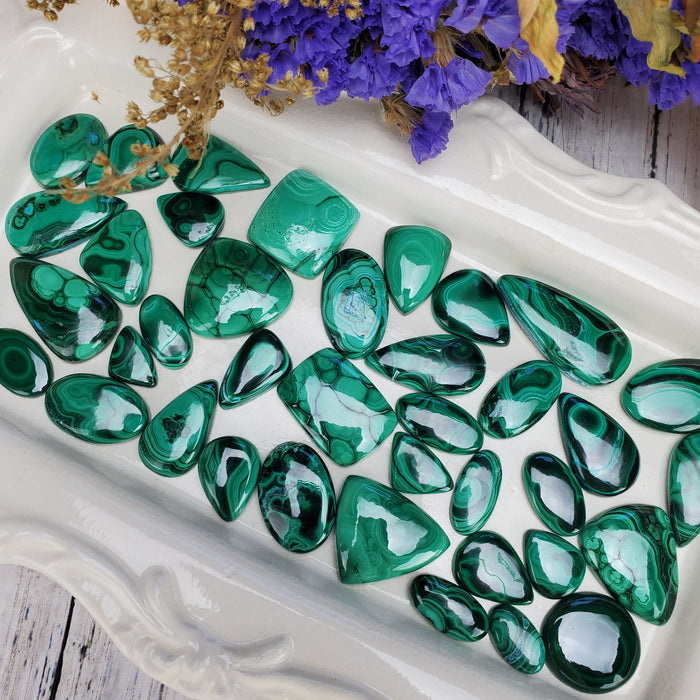 Malachite Cabochons, small