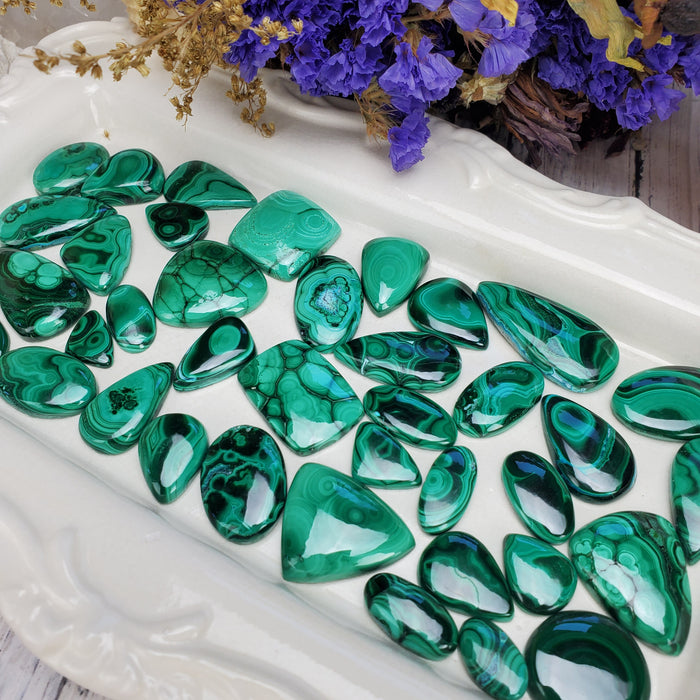 Malachite Cabochons, small