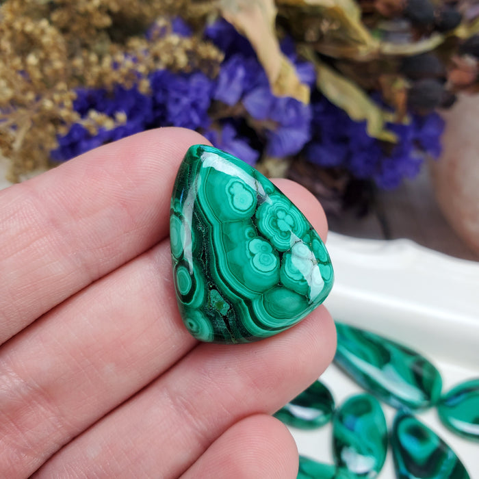 Malachite Cabochons, small