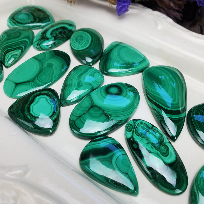 Malachite Cabochons, medium