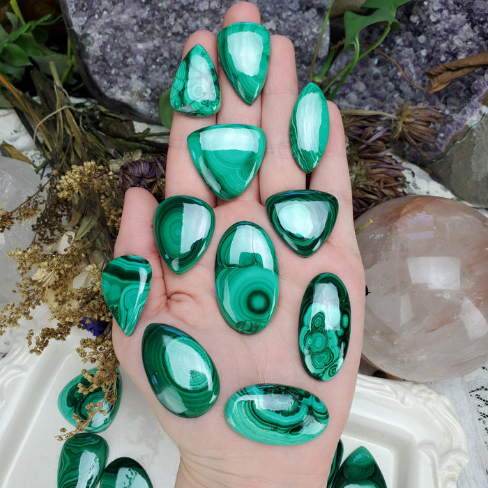 Malachite Cabochons, medium