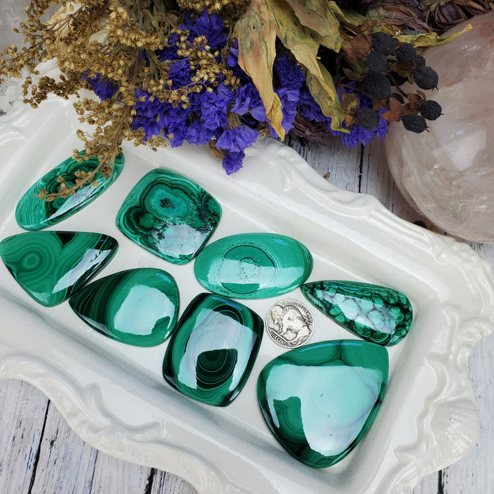 Malachite Cabochons, large