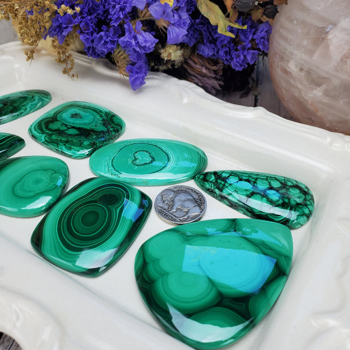 Malachite Cabochons, large