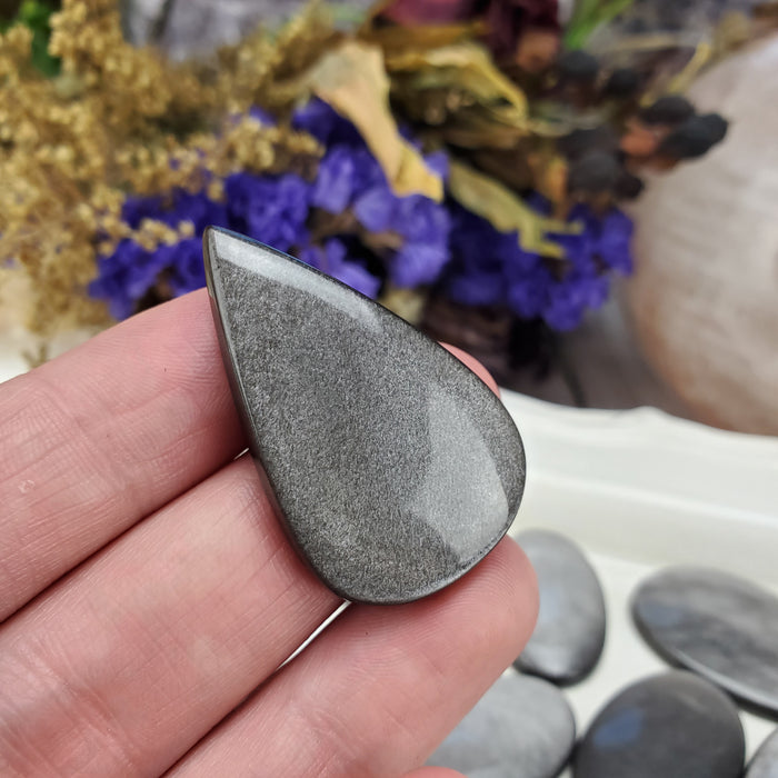 Silver Sheen Obsidian Cabochons