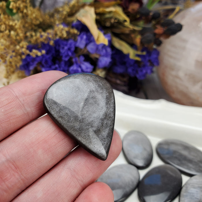 Silver Sheen Obsidian Cabochons