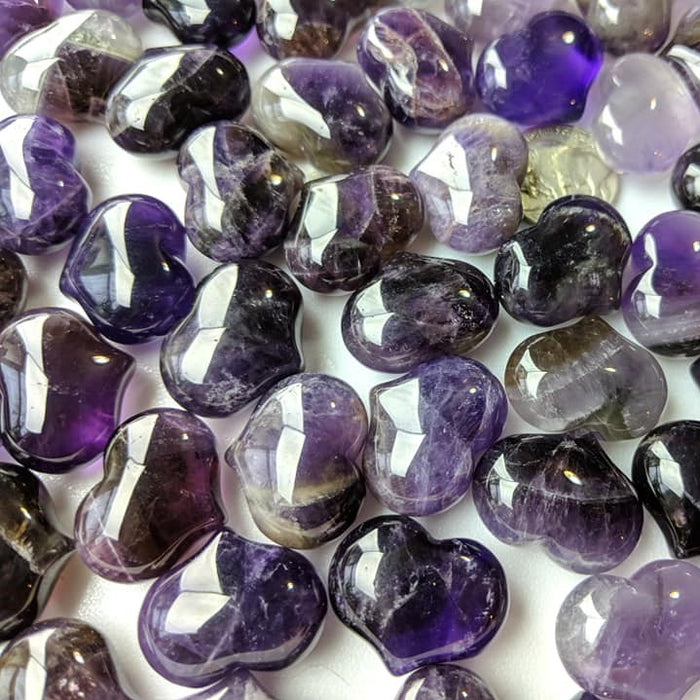 Chevron Amethyst Puffy Hearts