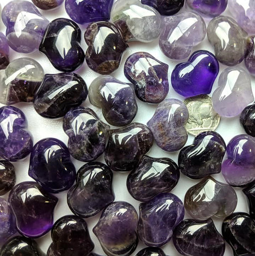 Chevron Amethyst Puffy Hearts