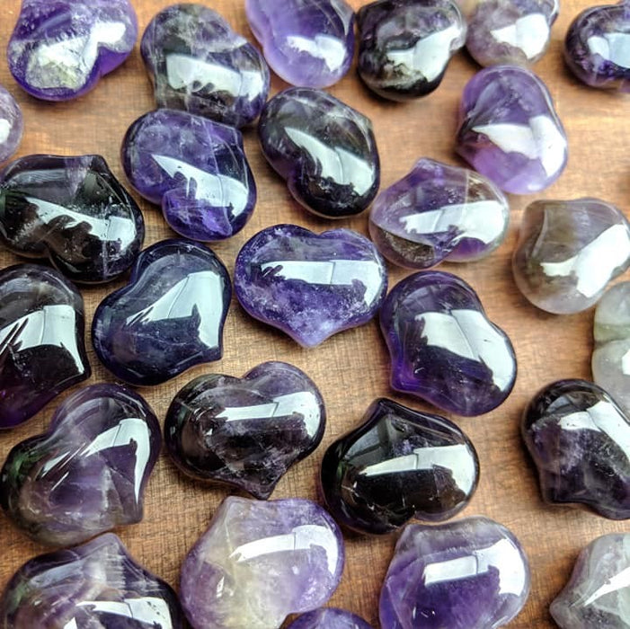 Chevron Amethyst Puffy Hearts