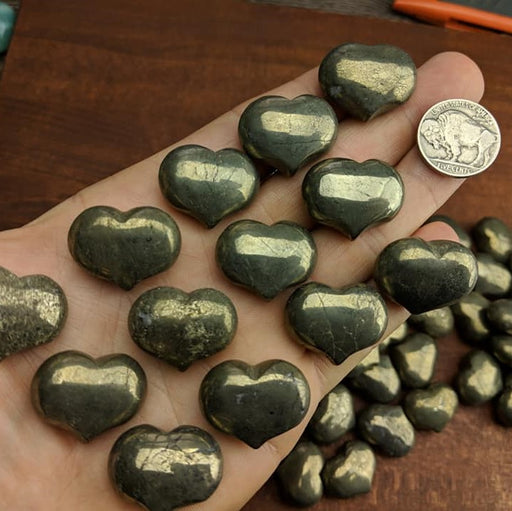 Pyrite Puffy Hearts