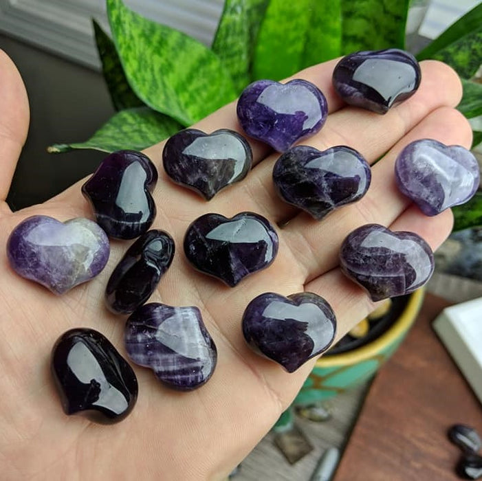 Chevron Amethyst Puffy Hearts