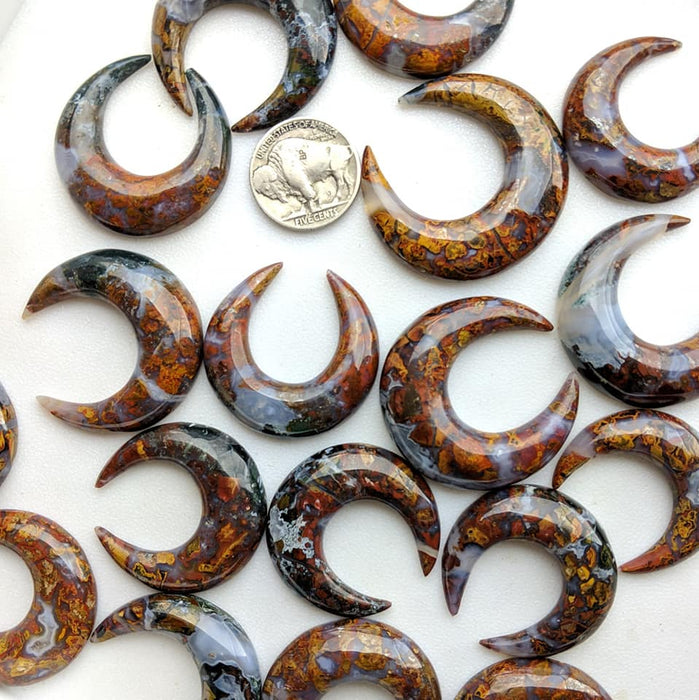 Multi Color Jasper Crescent Moons