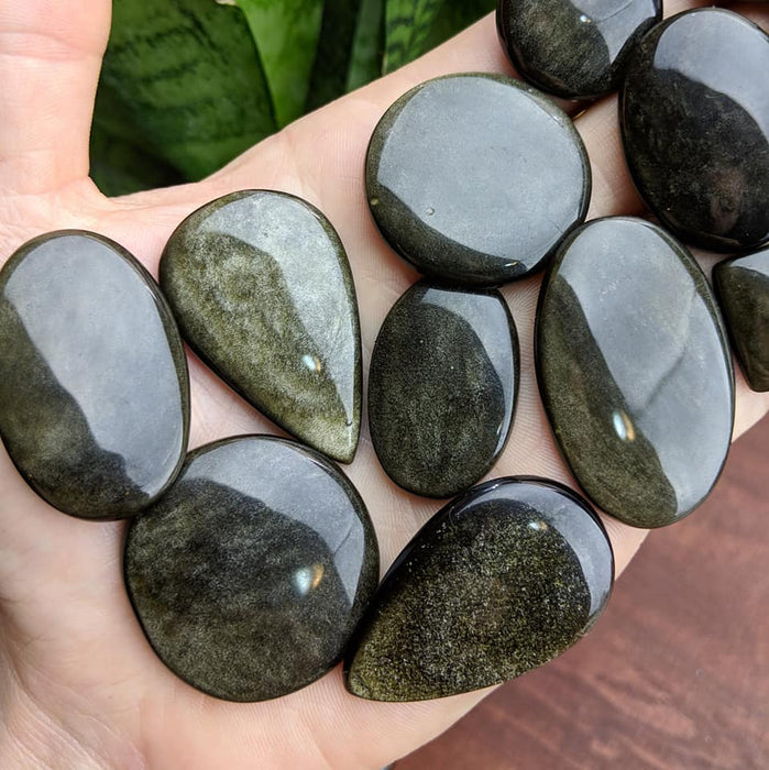 Golden Sheen Obsidian Cabochons