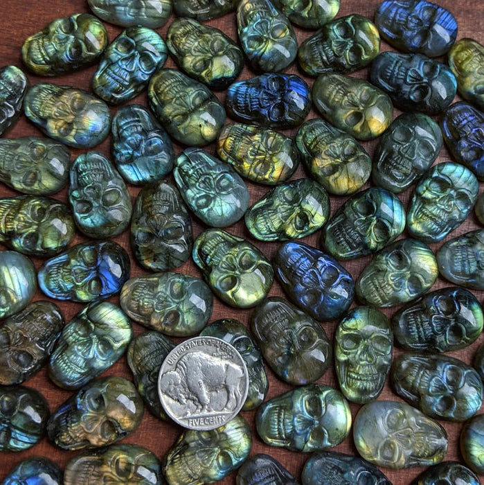 Labradorite Skull Carving Cabochons