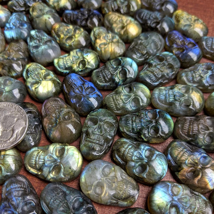 Labradorite Skull Carving Cabochons