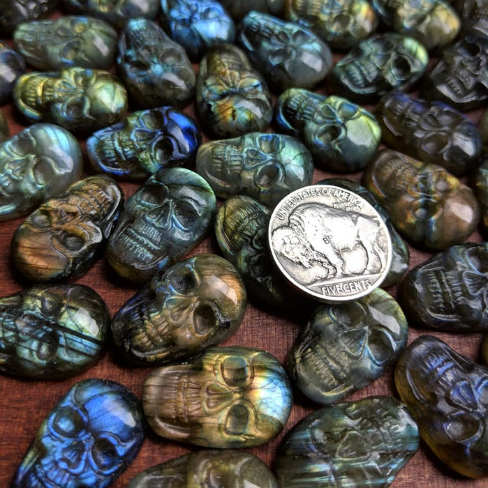 Labradorite Skull Carving Cabochons