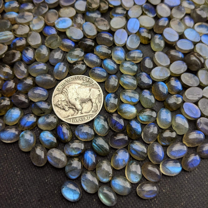 Labradorite Oval Cabochons, 6x8mm