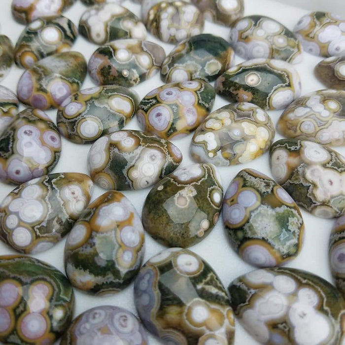 Ocean Jasper Teardrop Cabochons, Top Quality