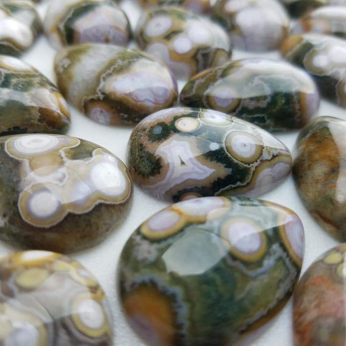 Ocean Jasper Teardrop Cabochons, Top Quality