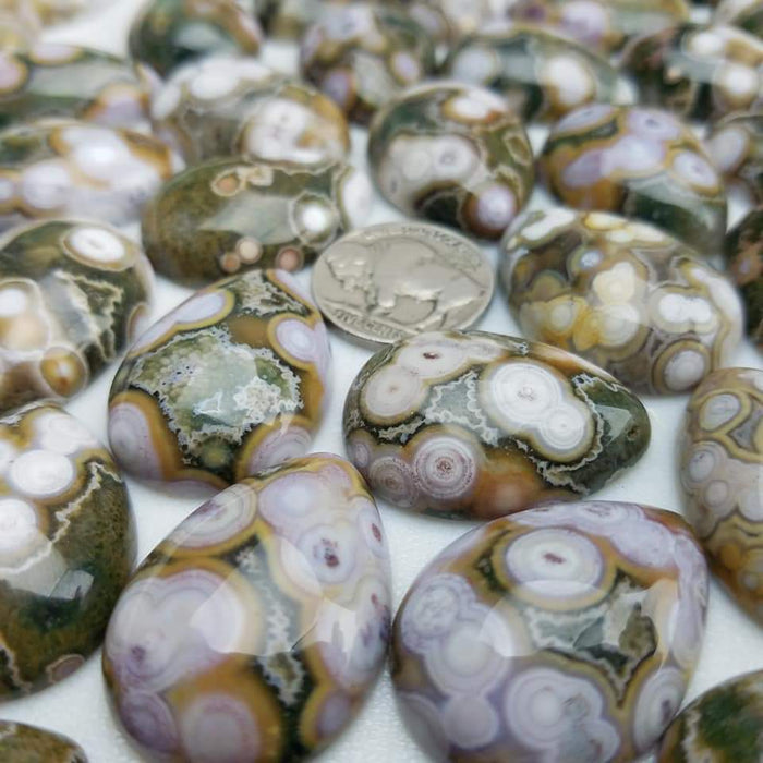 Ocean Jasper Teardrop Cabochons, Top Quality