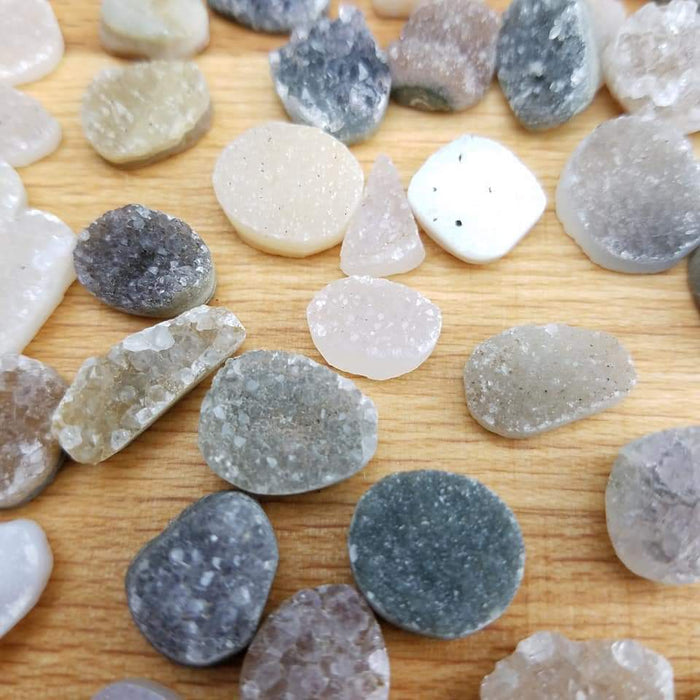 Druzy Quartz Cabochons, Small Brazilian