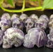 Chevron Amethyst Carved Skulls