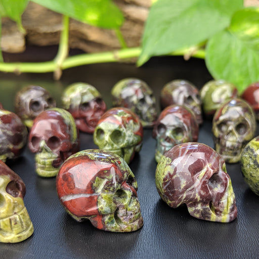 Dragon Blood Jasper Carved Skulls