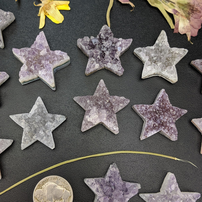 Amethyst Druzy Quartz Stars