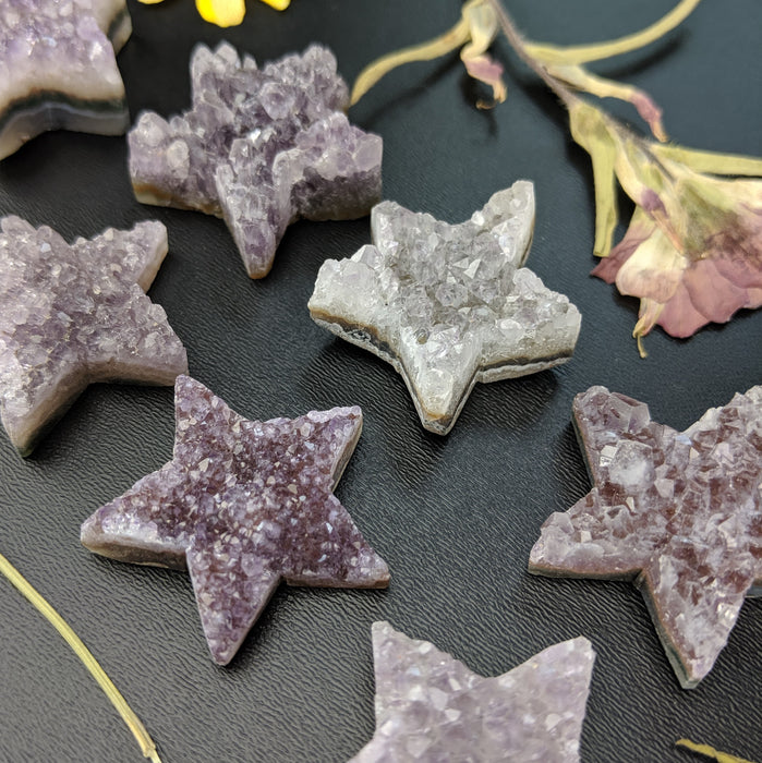 Amethyst Druzy Quartz Stars