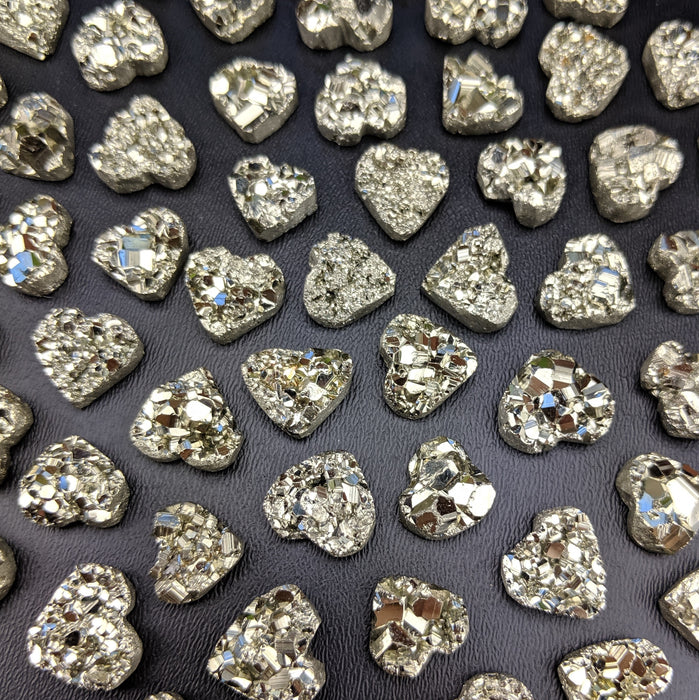 Pyrite Druzy Small Hearts, Peru