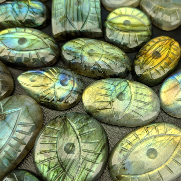 Labradorite Eye Carving Cabochons