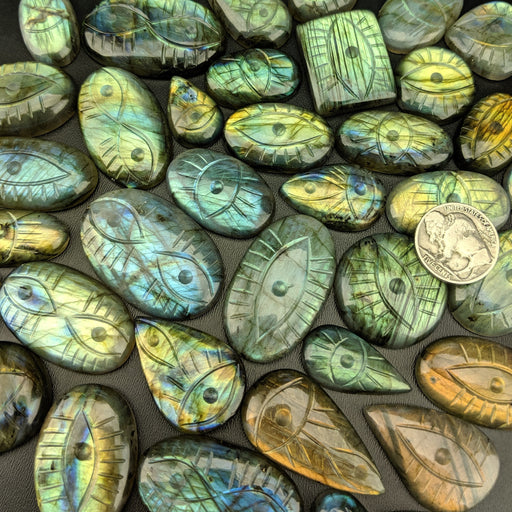 Labradorite Eye Carving Cabochons