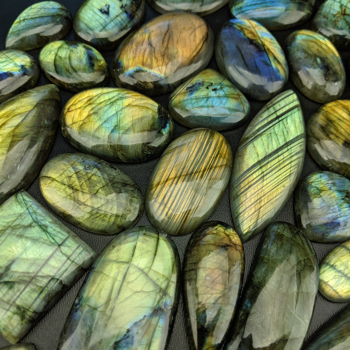 Labradorite Cabochons, Assorted Shapes