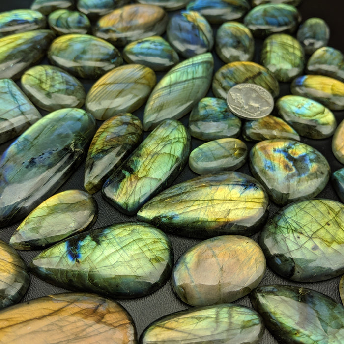 Labradorite Cabochons, Assorted Shapes