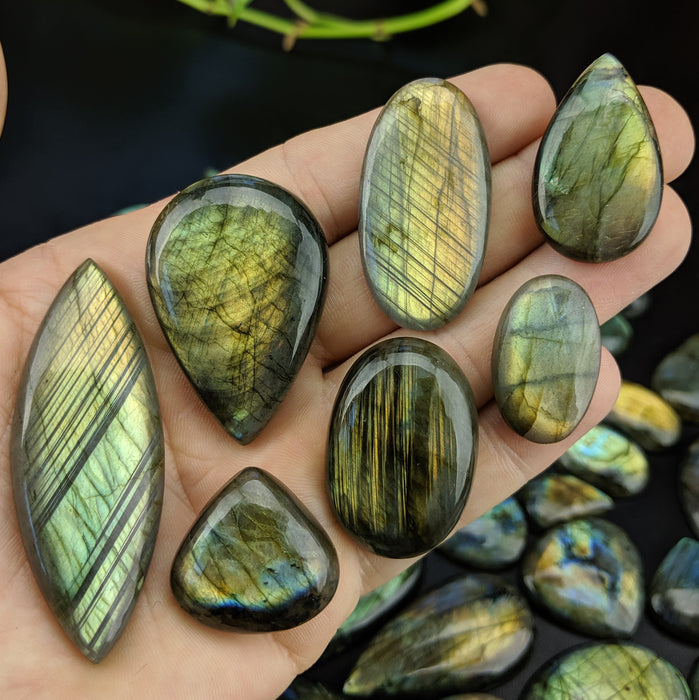 Labradorite Cabochons, Assorted Shapes