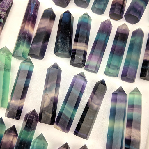 Rainbow Fluorite Polished Points, Small