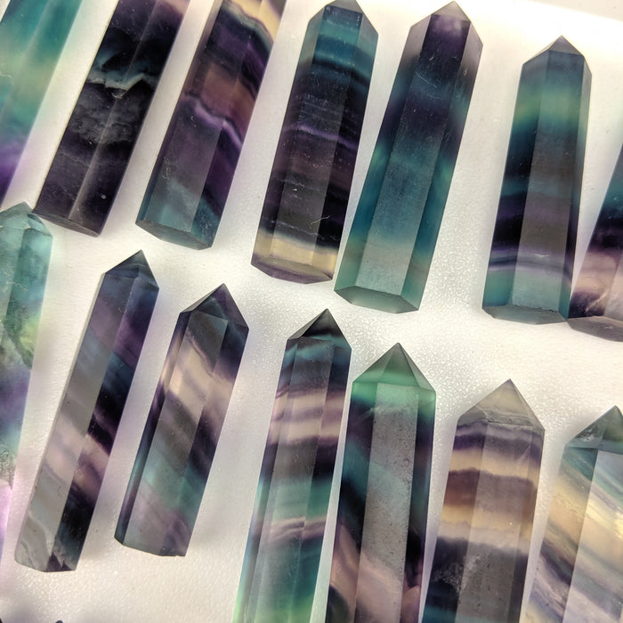 Rainbow Fluorite Polished Points, Small