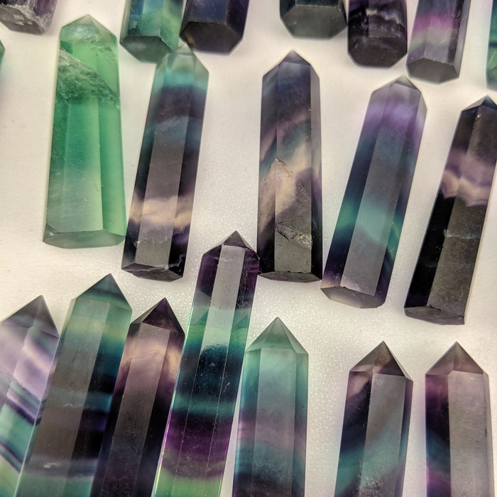 Rainbow Fluorite Polished Points, Small