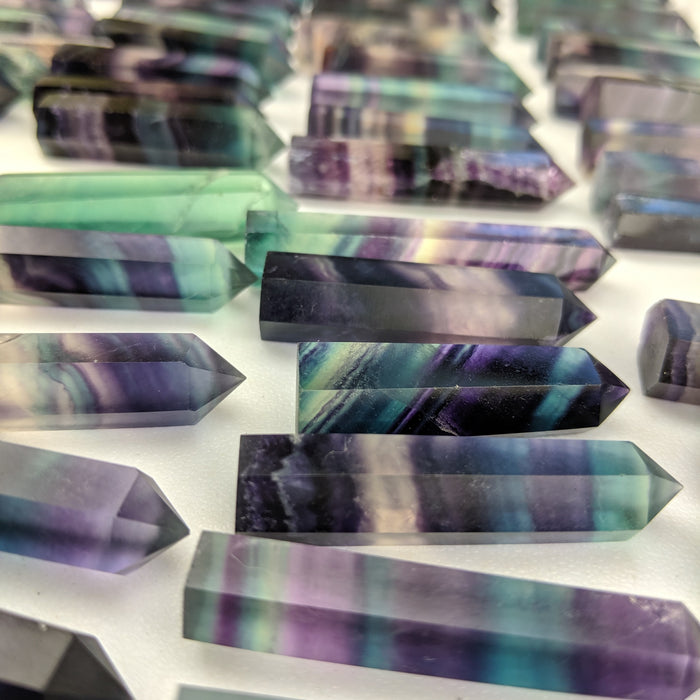 Rainbow Fluorite Polished Points, Small