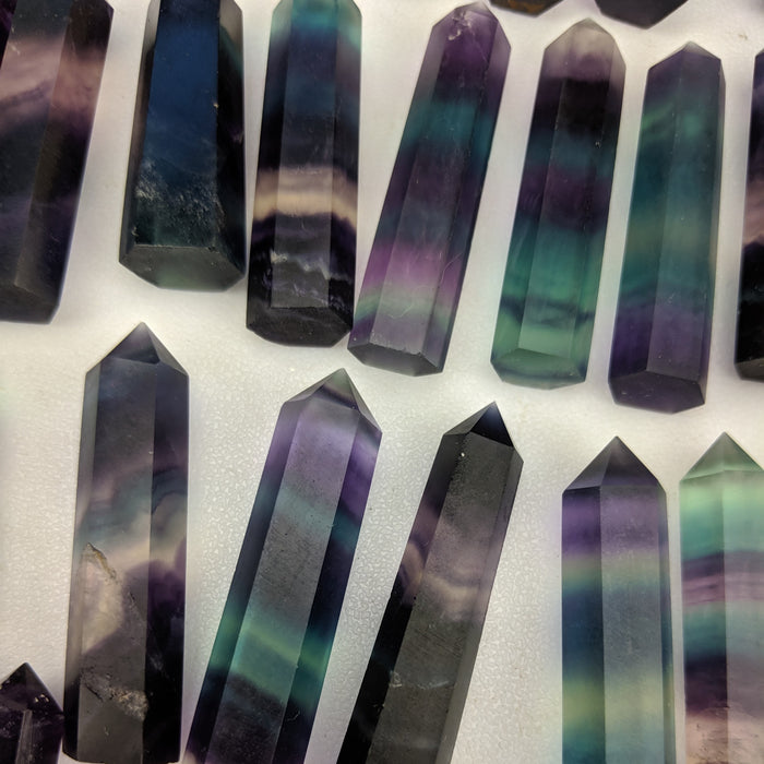 Rainbow Fluorite Polished Points, Small