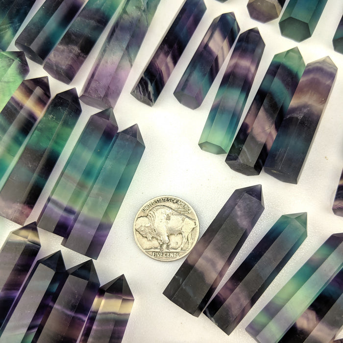 Rainbow Fluorite Polished Points, Small