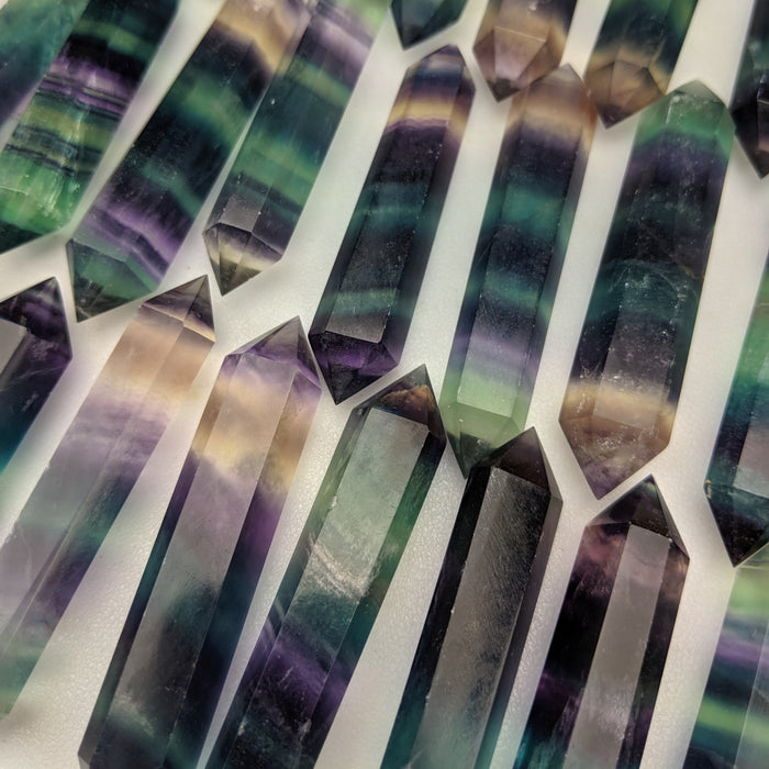 Rainbow Fluorite Polished Double Terminated Points, Medium