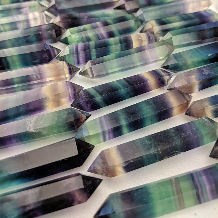 Rainbow Fluorite Polished Double Terminated Points, Medium