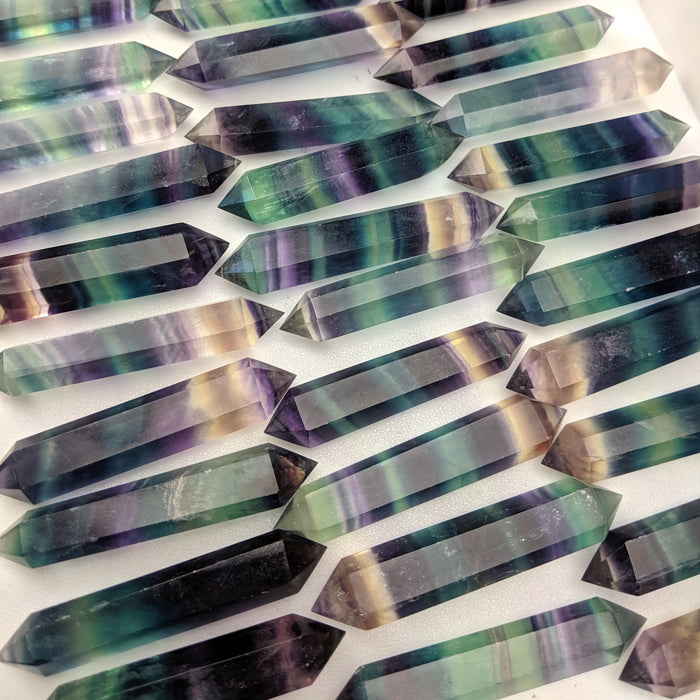 Rainbow Fluorite Polished Double Terminated Points, Medium