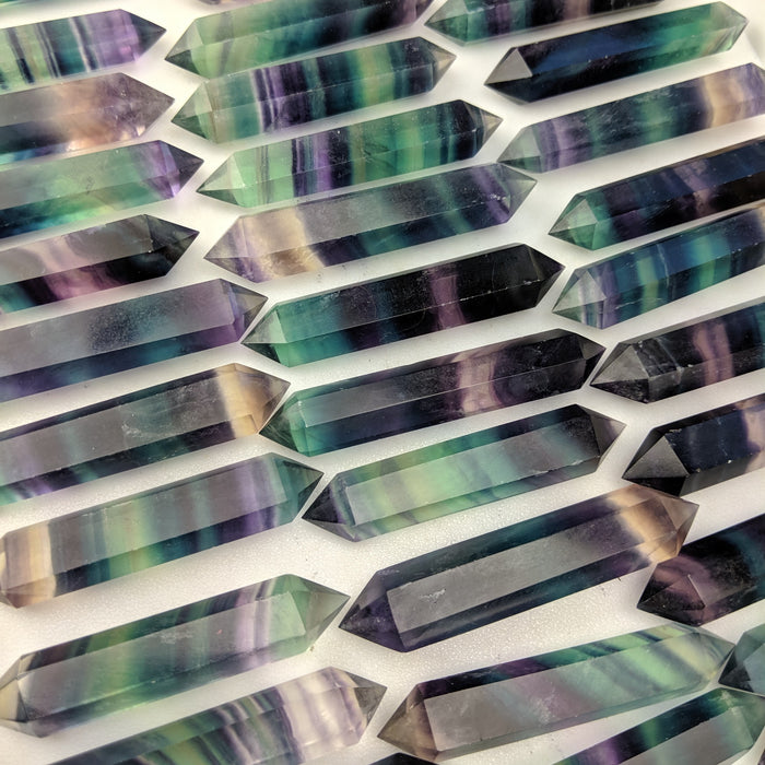 Rainbow Fluorite Polished Double Terminated Points, Medium