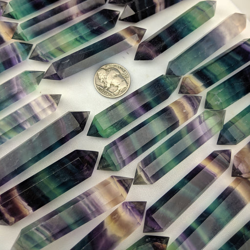 Rainbow Fluorite Polished Double Terminated Points, Medium